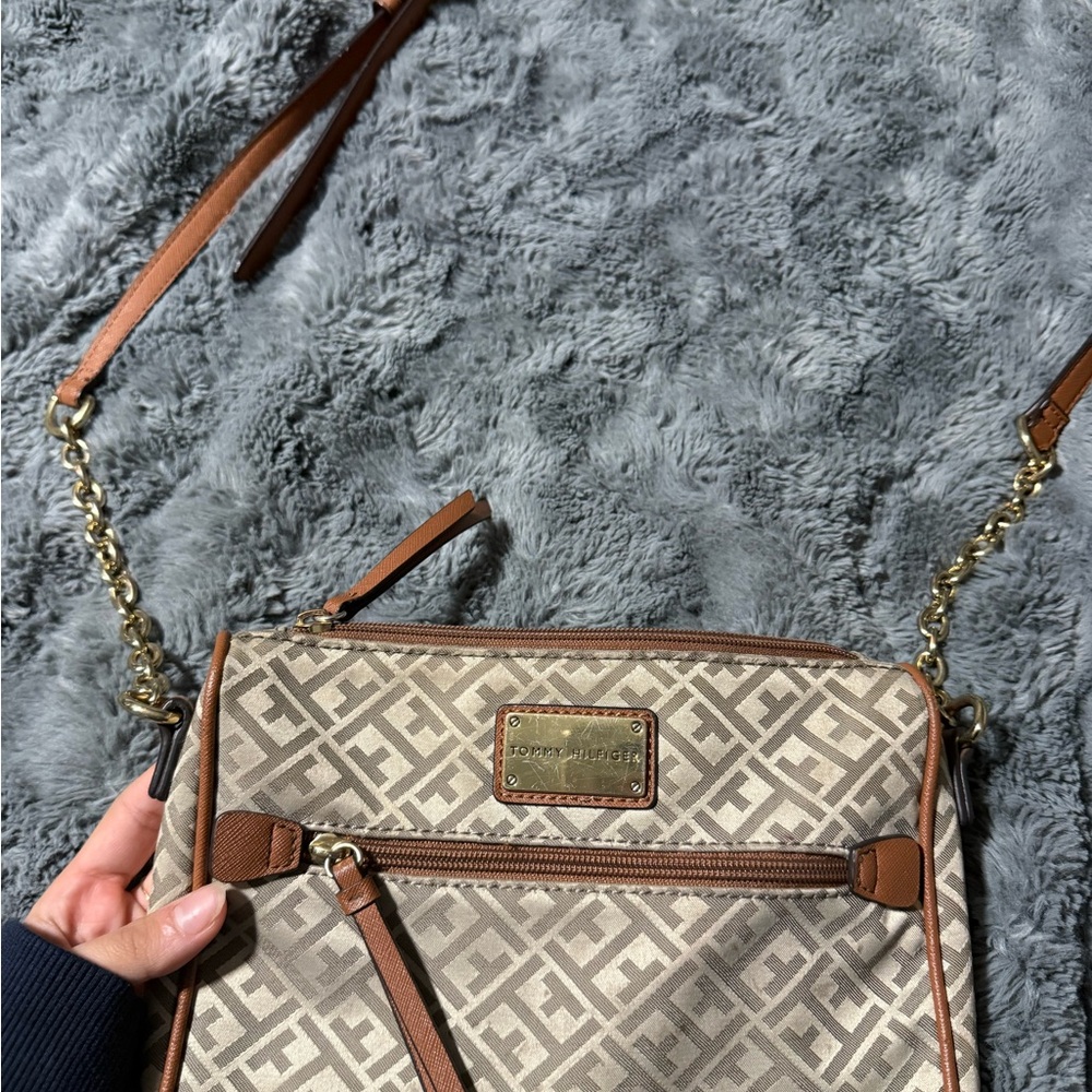 Tommy Hilfiger Brown and Tan Women's Bag